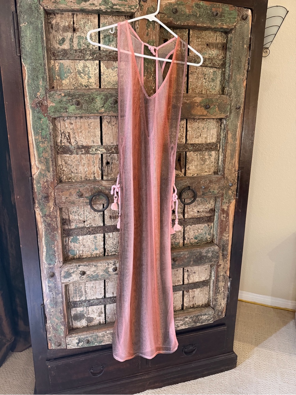 PQ Swim Pink Sheer Maxi Swim Coverup